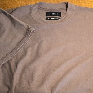 FEATURE Grey Short Sleeve Tee Soft Casual Shirt